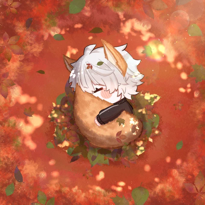しっぽ暖かそう🍁
#KuzuArt 
