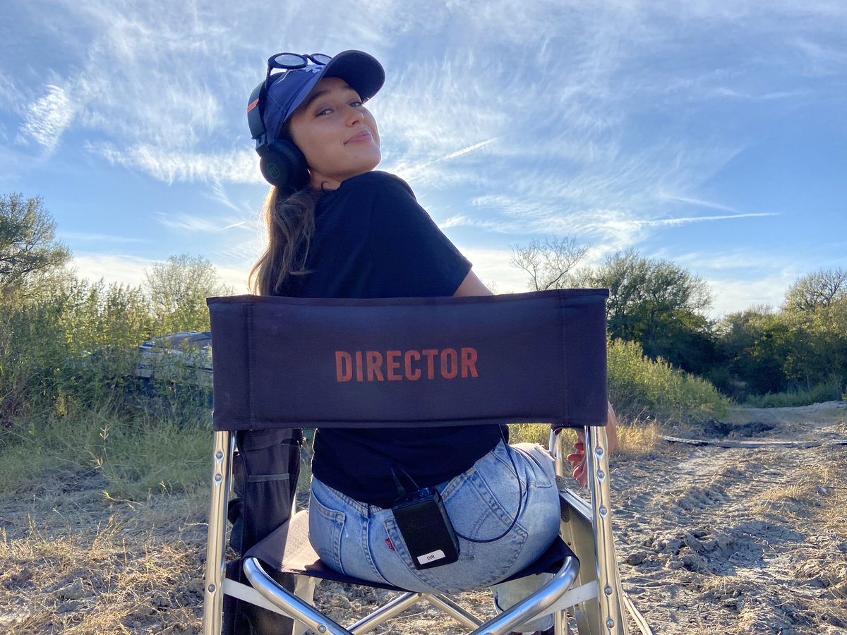 DebnamCarey's tweet photo. She’s DGA baby… Just a little sampler after finishing my first directing gig on @feartwd 
I feel so lucky and honoured to have had the most wonderful cast and crew by my side. Thank you to everyone who supported and encouraged me to do this. Can’t wait for you all to see it. https://t.co/lniA1rMELN