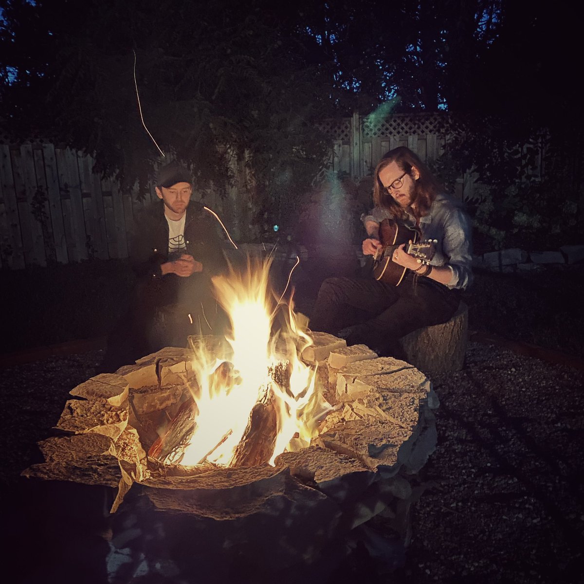 TheAbrams's tweet photo. One of the last bonfires of the season. Feels good to just sit out these days and come up with new music ideas. Been a lot of that happening this summer. #bonfirenight https://t.co/pFyZ1nEgph