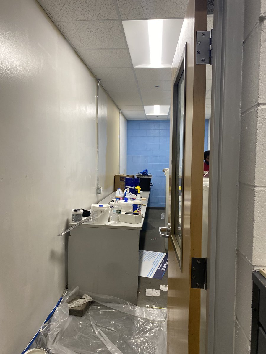 Hutch_Kimberly's tweet photo. University Lab is well on the way to being complete here in Dedham! Walls are being painted and a little more cleaning left! We made great progress with this room with lots of team work! Can’t wait to see the finished product of a great training space! @SanjaPHopper https://t.co/zcvz00di9f