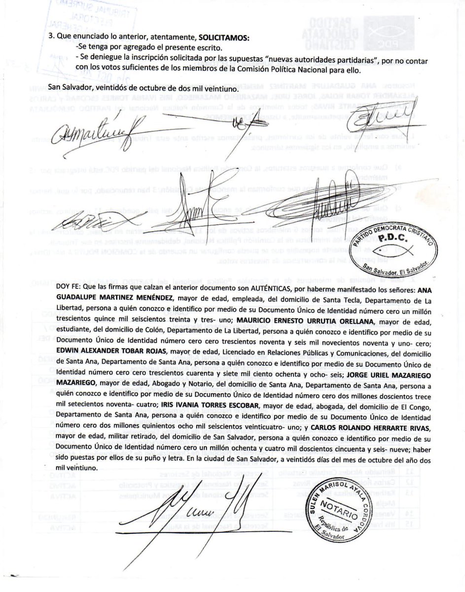 ES FÍSICAMENTE IMPOSIBLE QUE SE PUEDA ACTIVAR PROCEDIMIENTO ALGUNO, LEGALMENTE, SIN LA CONCURRENCIA DE LA MAYORÍA DE VOTOS DE LA COMISIÓN POLÍTICA.
CUALQUIER OTRA COSA ES SUPLANTACIÓN DE FUNCIONES Y FRAUDE. <a href="/prensagrafica/">La Prensa Gráfica</a> <a href="/elsalvadorcom/">elsalvador.com</a> <a href="/radioyskl/">Radio YSKL 📻 💻 📲</a> <a href="/tcsnoticias/">TCS NOTICIAS</a> <a href="/TSEElSalvador/">Tribunal Supremo Electoral 🇸🇻</a>