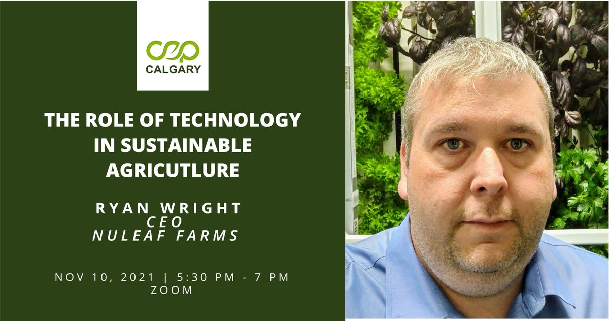 CEPCalgary's tweet image. Our #second #speaker is Ryan Wright from @NuLeafFarms located here in #calgary. He has spent the last six years developing hardware, software, and automation solutions for growing a range of highly perishable crops indoors.

Register at: cepcalgary.org/events-1/the-r…