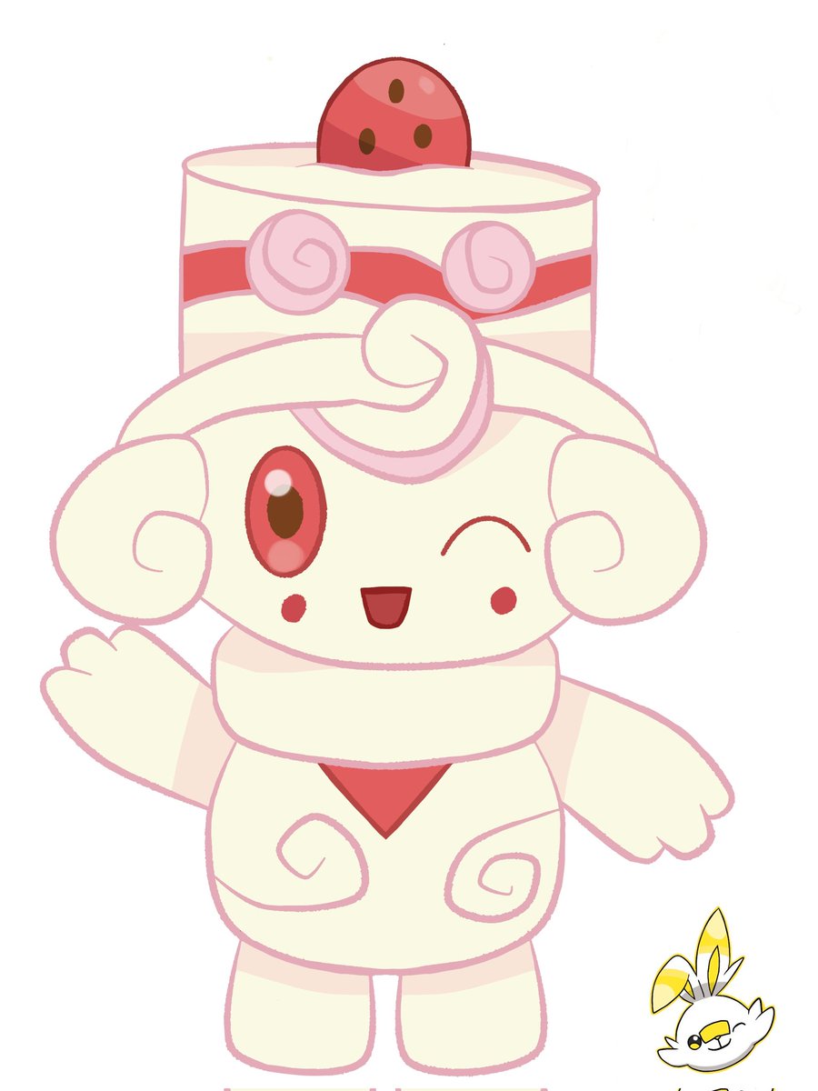 pokescorbuny's tweet photo. Para @ebaruon, éste es mi fakemon para el #retoebmon , espero que te guste. Milcery evoluciona está forma solo si es macho. https://t.co/RcAzKgSGKJ