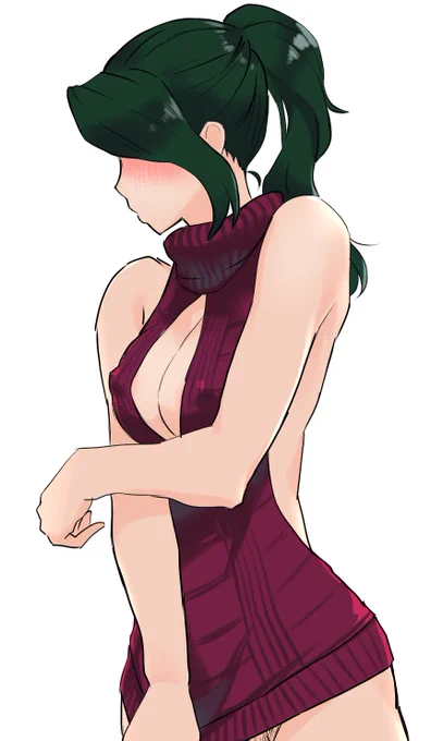 いつものセーターを改造されてしまった薫子 