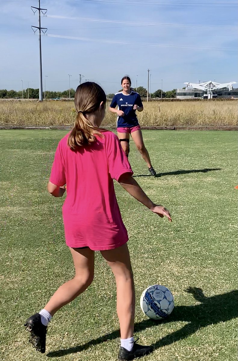 Enjoying the nice weather with my skills coach/sis!  ⚽️❤️