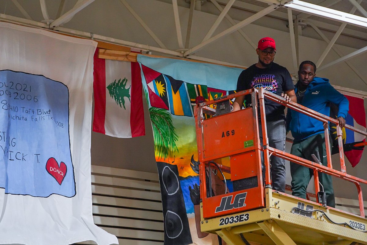MSUTexas's tweet photo. It's beginning to look a lot like Homecoming! Banners went up today in the Clark Student Center atrium. #MSUTexasHoco https://t.co/mQhpiZwulh