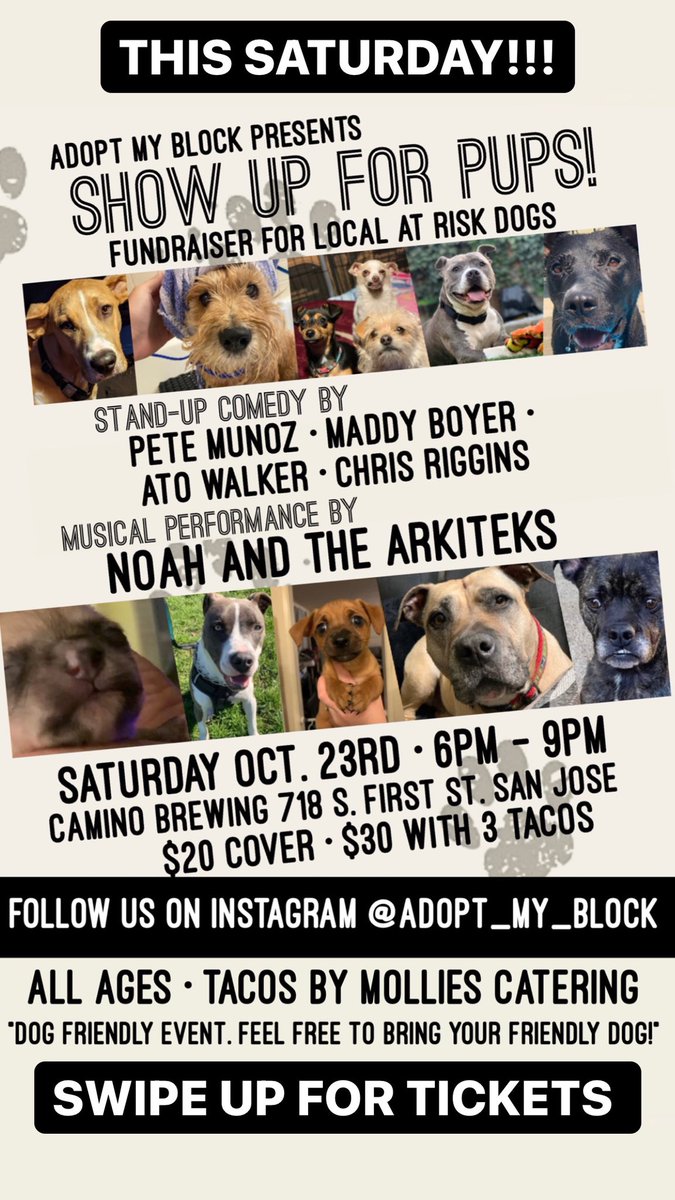 DirtbagDan408's tweet photo. Fundraiser for @AdoptMyBlock408 tomorrow… we saving dogs with jokes and live music… get on board!!! https://t.co/yuUiBZ8CMy