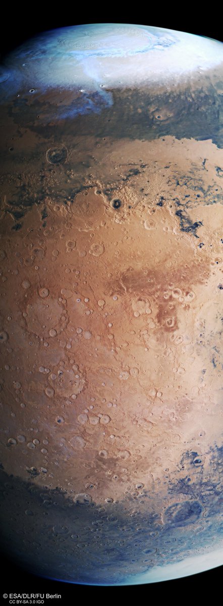 latestinspace's tweet photo. Stunning slice of Mars, photographed in 2019 by @ESA's Mars Express spacecraft https://t.co/NyAWxb6s9i