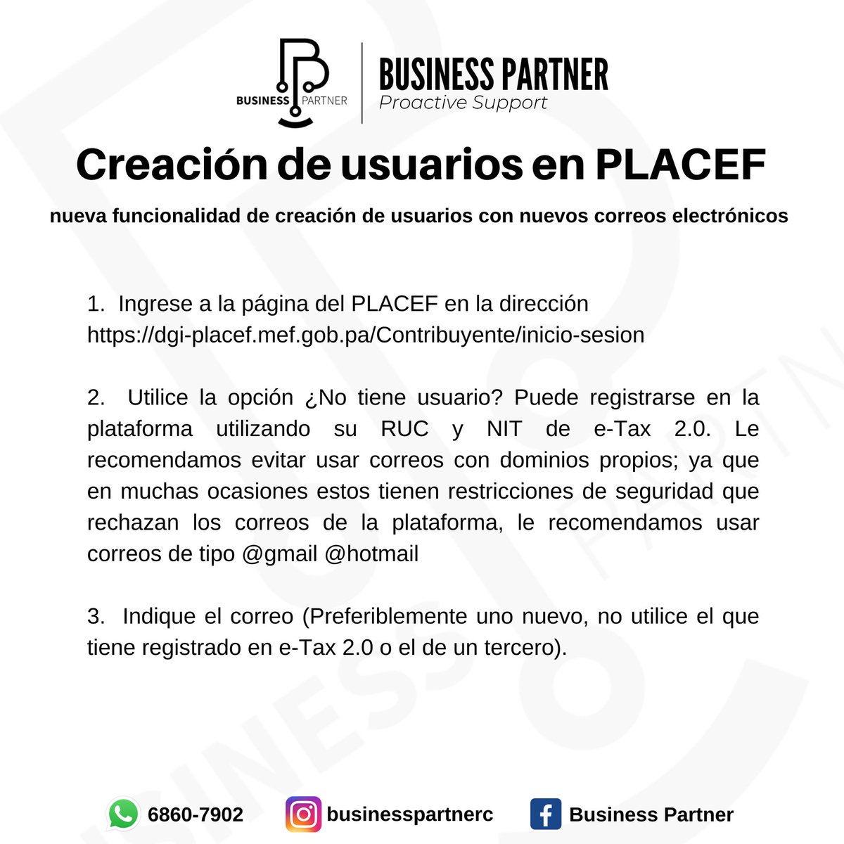 BusinessPartn19's tweet image. Nueva funcionalidad de creación de usuarios con nuevos correos electrónicos en PLACEF.

Créditos: @thefactoryhka.pa 

Business Partner Corp👨🏼‍💻🧾🛡🦠🛒📞📡
#businesspartnersc #businesspartnerscv #bpc #support #proactive #predictive #dgi #thefactoryhka #fiscal #imobile #panama🇵🇦