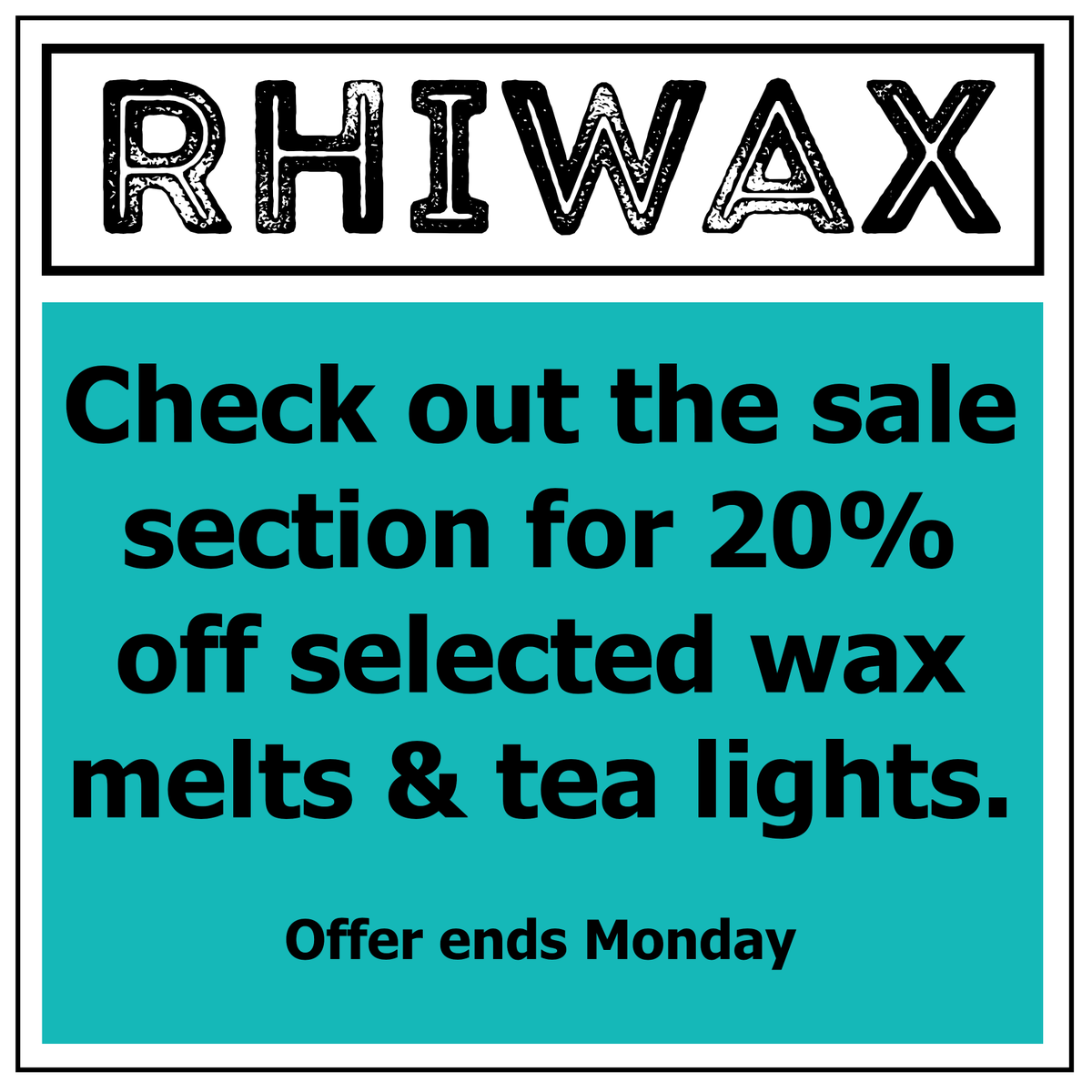 RhiWax's tweet photo. Check out the sale section this weekend for 20% selected wax melts and tea lights.

https://t.co/TT5V9l0fgX

#UKGiftAM #UKGiftHour #WaxMelts #Candles #Sale #SaturdayMorning #MHHSBD https://t.co/WT3rAV8HaH