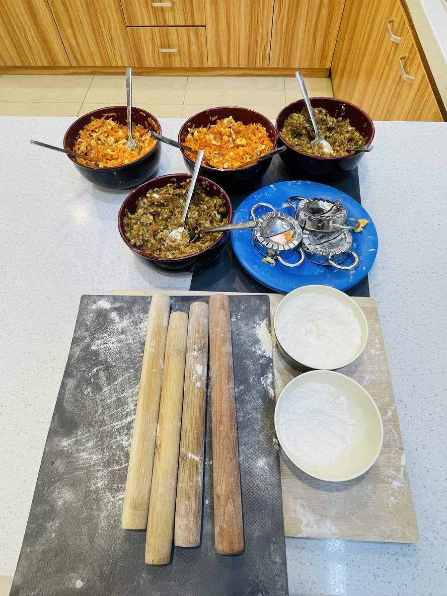 MsAshleyHeath's tweet photo. G1 students @CISBeijing putting their #instructionalwriting in action as they make dumplings in the #demokitchen! #ibpyp #handson #deliciouslearning https://t.co/lC5SGD8YX7