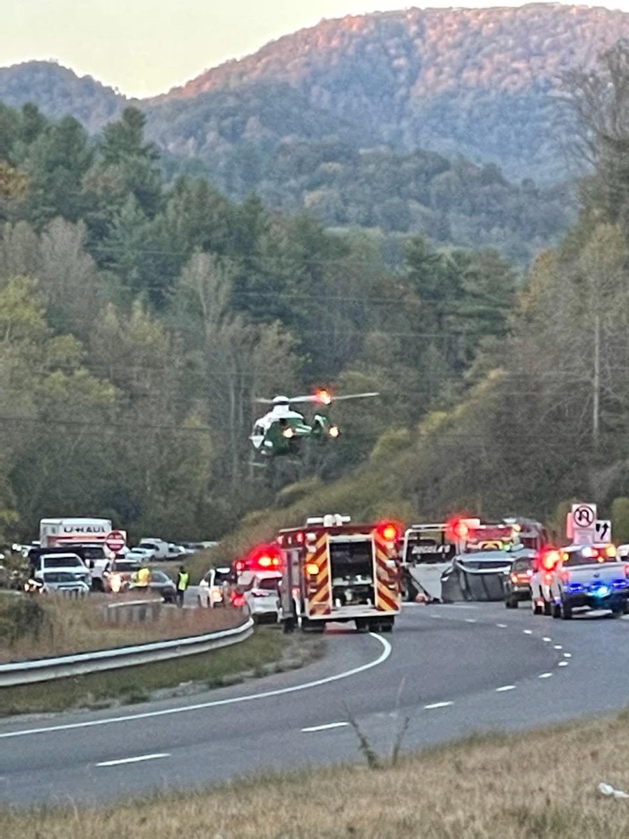 MAMA 1 working with Madison Medics on Hwy 19 Friday afternoon.
