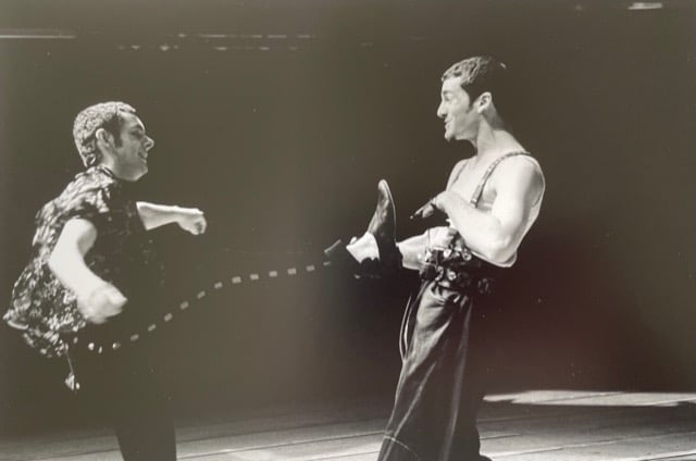 icarus_drowned's tweet photo. Michael Sheen performing as Romeo in Romeo and Juliet at the Royal Exchange Theatre in Manchester in 1992. He was only 23 years old here! Photos shared courtesy of Jud Meyers who played Mercutio. https://t.co/RhOq8bQy8e