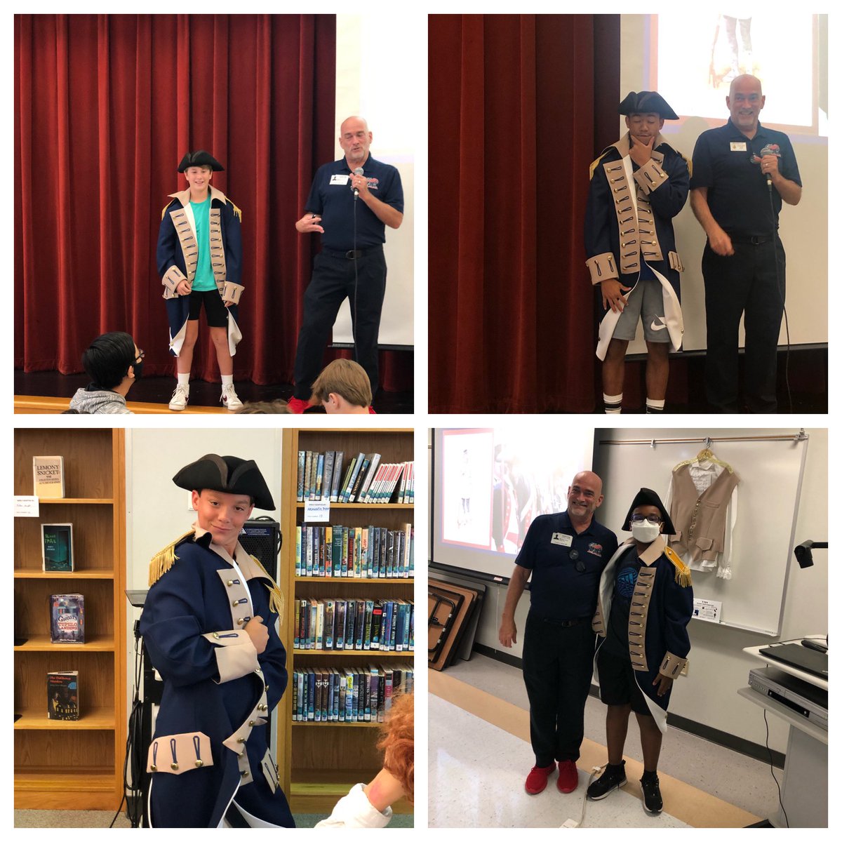 8th graders had fun learning history this week from a guest speaker as they also got to try on uniforms used for American history re-enactments.  <a href="/SarahDCoffee/">Sarah Coffee</a> @EavesHistorians <a href="/AliMiller33/">Ali Miller</a>