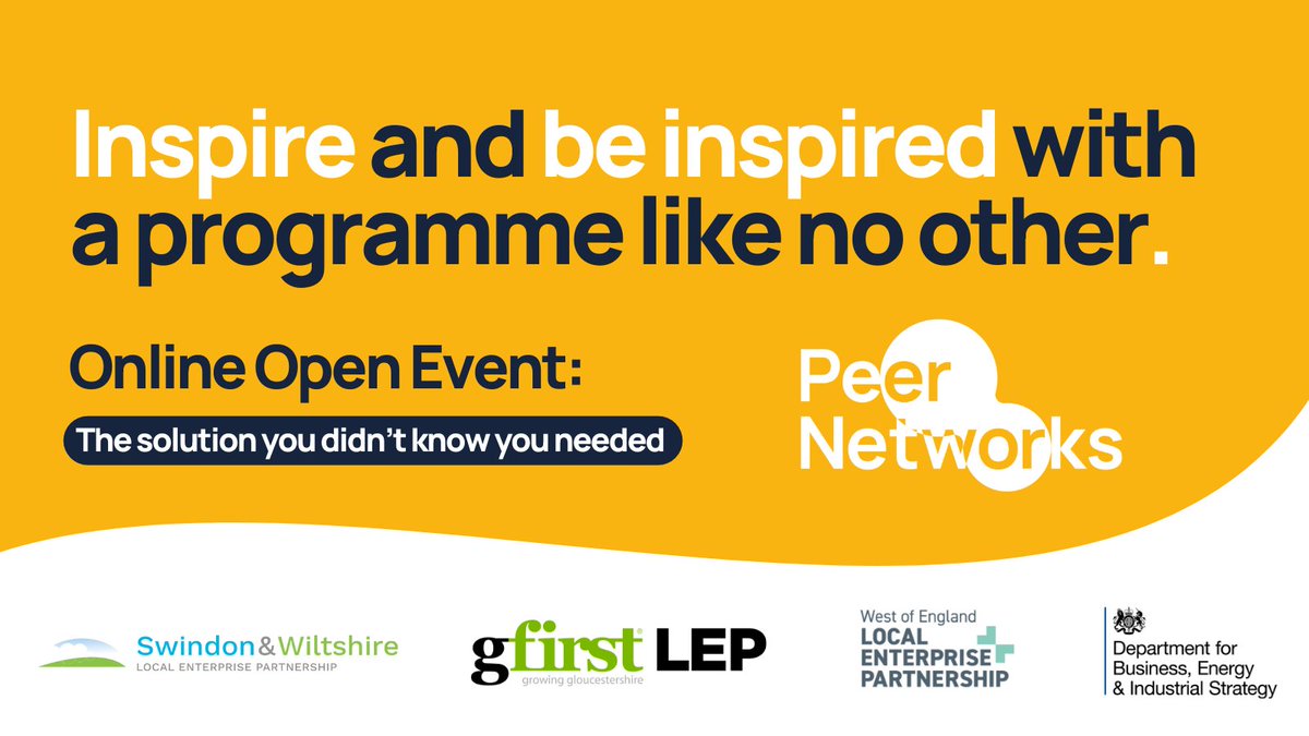 📢 Calling all #Swindon #Gloucestershire #Bath #Somerset #Bristol and #Wiltshire business leaders! 

This event is for you. Find out more about #PeerNetworks and make valuable connections.

Book your place now: bit.ly/PNEVENT_SWLEP

#PeerNetworks <a href="/PeerNetworksSME/">Peer Networks</a>