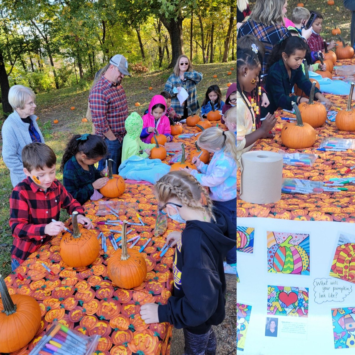 BSSDWYE's tweet photo. Pumpkin patch fall fun at WYE! #1stGrade brought the festivities to Bulldog Nation today! Lunch and learn with families! #PumpkinPainting #AppleEating #PumpkinPicking #PTA #LeadOnBulldogs https://t.co/pRlUMVzB2Y