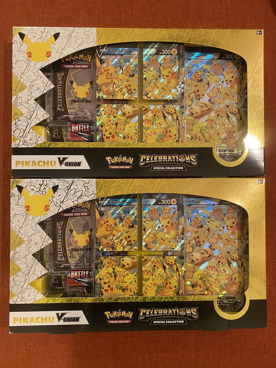 🔥 Giveaway Time🔥 For a chance at a Celebrations Pikachu V Union Box all you gotta do is: ✅ Like & RT this ✅ Be Following ✅ Thats all. Thanks for everything #7DaysofDrops I'll pick two winners on Monday 10/25