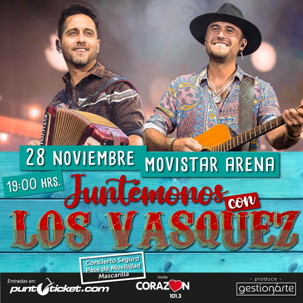 losvasquez's tweet image. Nos volvemos a encontrar este 28 de noviembre en el Movistar Arena!! puntoticket.com/evento/los-vas…