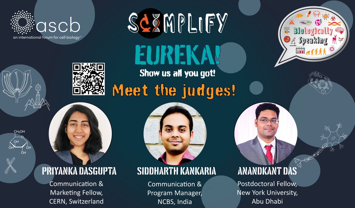 biospeakweb's tweet photo. ππ¬πππππ! Meet the judgesπ
We're delighted to present the distinguished panel featuring-
1. @priyanka_D6 from @CERN;
2. @SiddhrthKnkaria from @NCBS_Bangalore &
3. Dr. @anand_kant_das from @NYUAbuDhabi
Learn moreπhttps://t.co/1YHL0fGAjA https://t.co/Bw0Zh4NgRM