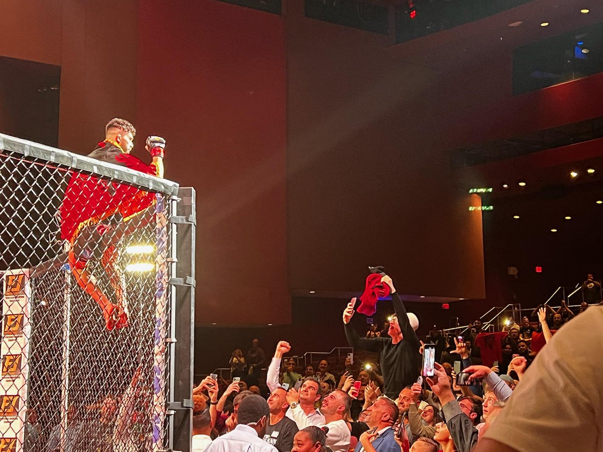 JerseyBoysMMA's tweet photo. Results from @ringofcombat
Fight #13
Dennis Buzukja defeats Mike Lawrence by KO/TKO at 1:06 of the 1st round
He retains his 145 lb Regional Championship Belt
#ROC74 https://t.co/sVaEioEkju