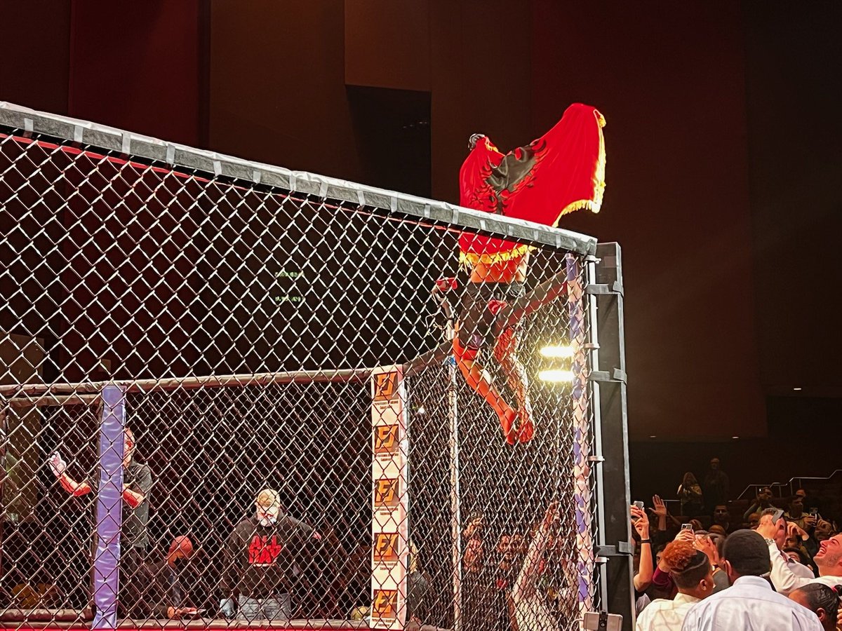 JerseyBoysMMA's tweet photo. Results from @ringofcombat
Fight #13
Dennis Buzukja defeats Mike Lawrence by KO/TKO at 1:06 of the 1st round
He retains his 145 lb Regional Championship Belt
#ROC74 https://t.co/sVaEioEkju