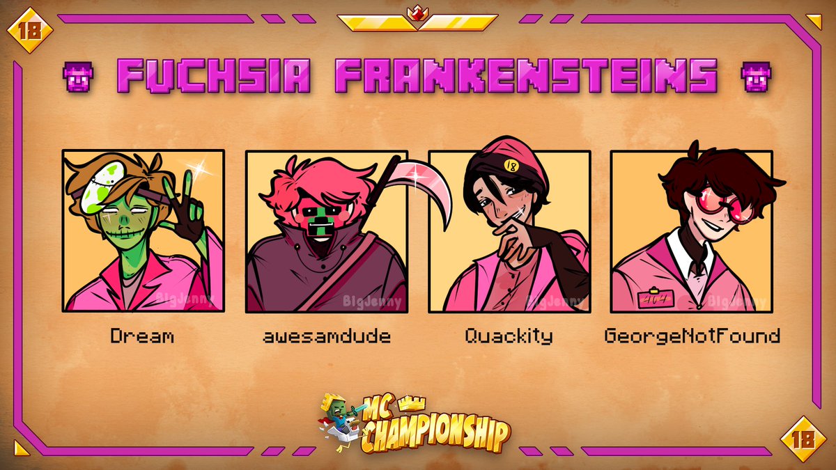 JbcAcc's tweet photo. IGHT LETS GO BOIS!! I kinda like how this turned out
#MCChampionship #FUCHSIAFRANKENSTEINS https://t.co/8m0FOWfW2k