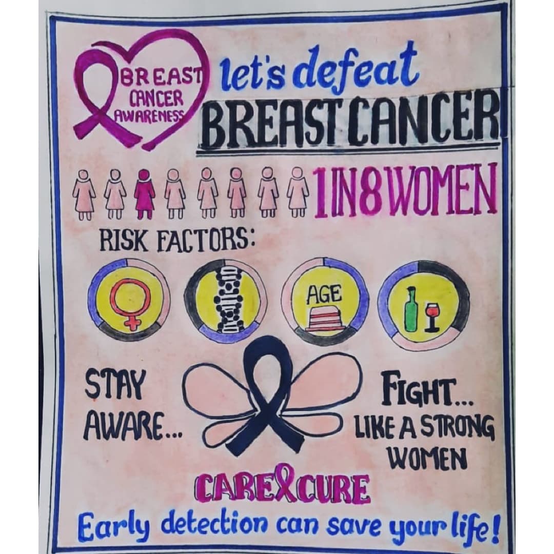 NssunitDbc's tweet photo. To commemorate the Breast Cancer Awareness Month, the Volunteers of the Design Team of the Unit have made Handmade Posters as an initiative to raise awareness about Breast Cancer. 

#BreastCancerAwarenessMonth #CancerLiteracy #UniversityofDelhi #nssdelhi #Nssindia https://t.co/e3bQPi7FET