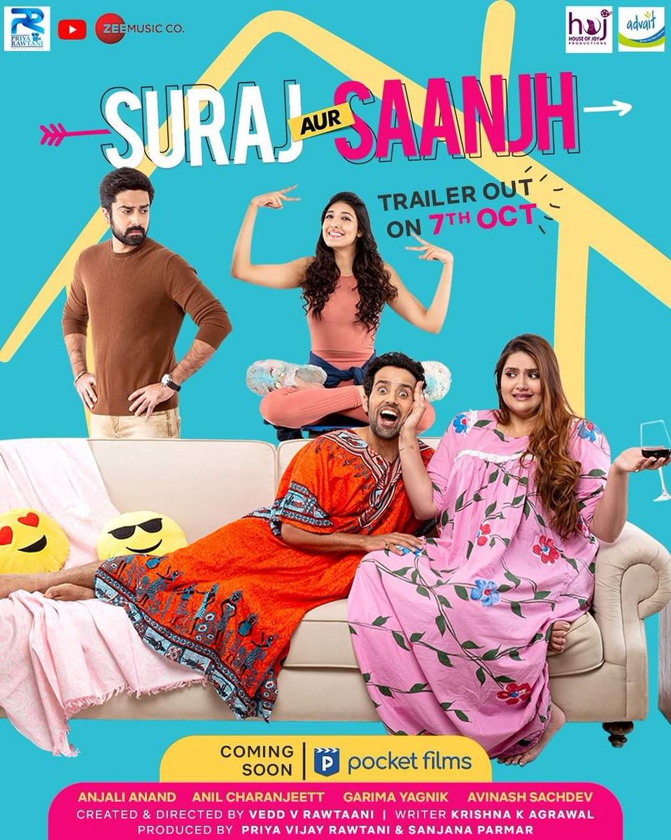 #SurajAurSaanjh S1 (2021) by @veddrawtaani, ft. @Anilcharanjeett #AnjaliDineshAnand @garimayagnik  & @avinashsachdev4, out now on the @pocketfilmsin YouTube channel. 

#PriyaRawtani @sanjanasparmar @PriyaRawtaniPro @HouseofJoyProd @ZeeMusicCompany