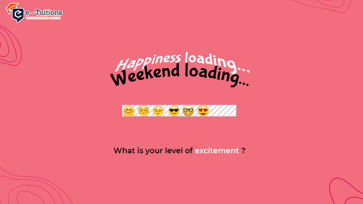 e_etuitions's tweet photo. Weekend vibes at e-Tuitions π
#weekend #weekendvibes #saturday #positivevibes #happiness #saturdaymood #Funday #festivevibes #happinessishomemade #etuitions #OnlineLiveClasses #onlineclassesinindia #jeemain2021 #neet2021 #codingclassesforkids #mathstuition #science #Trending https://t.co/zrrWZyEcAn