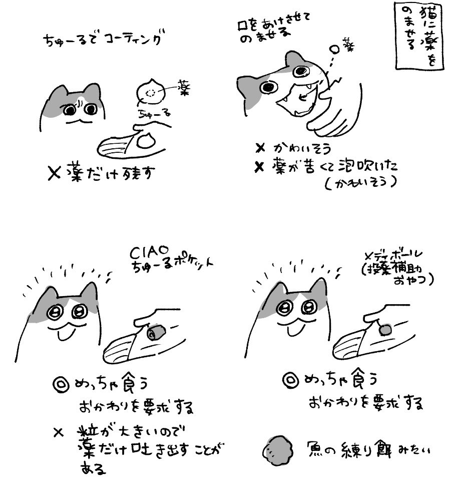 猫さんに薬を飲んでもらうために色々試してみた記録 飼い主さんたちの工夫や猫さんの性格による違いがあった うちは自分でお薬飲んでくれる Togetter 猫さんに薬を飲んでもらうために色々試してみた記録 飼い主さんたちの工夫や猫さんの性格による違いがあった うちは自分でお薬飲んでくれる Togetter