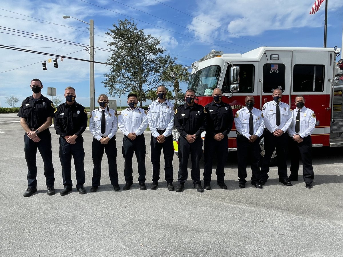 PBCFR's tweet photo. Congratulations to the crews from #Rescue74 and #Engine74 for doing an excellent job in bringing someone back to life! They receive the Department’s new Resuscitation Award Bar for following through with PBCFR Cardiac Arrest Protocols resulting in a positive outcome. Well Done! https://t.co/VgZ02XZmbB