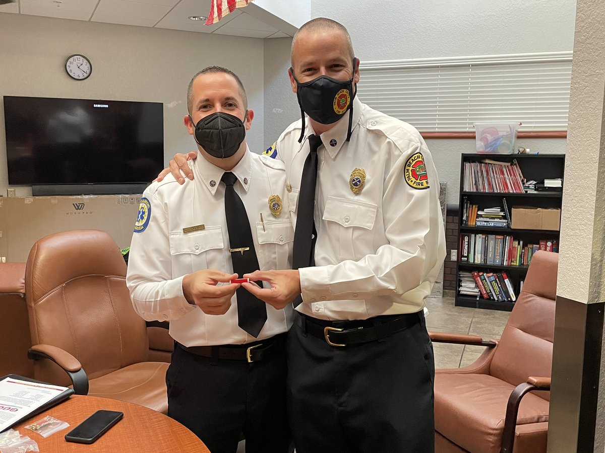 PBCFR's tweet photo. Congratulations to the crews from #Rescue74 and #Engine74 for doing an excellent job in bringing someone back to life! They receive the Department’s new Resuscitation Award Bar for following through with PBCFR Cardiac Arrest Protocols resulting in a positive outcome. Well Done! https://t.co/VgZ02XZmbB
