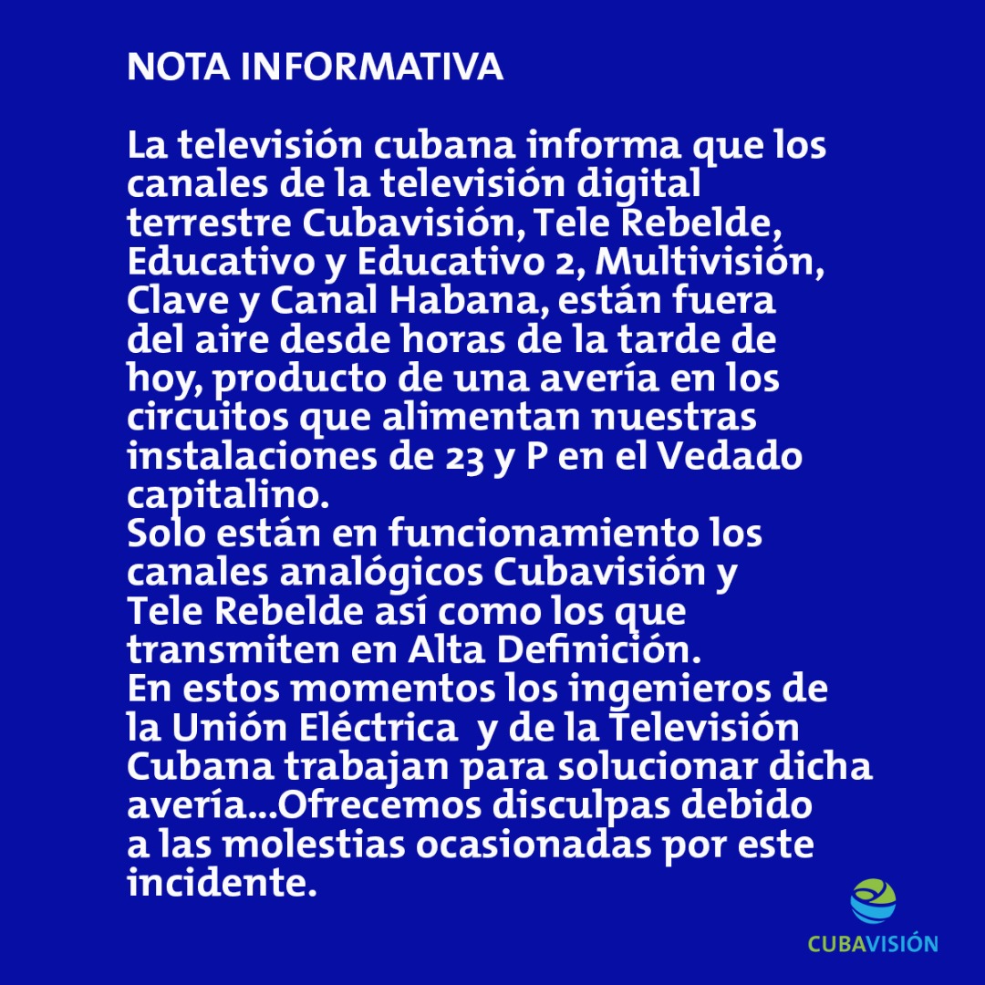 paulacvhd's tweet photo. 🔴#Cubavisión también te recuerda que tienes la posibilidad de ver la programacion a través de teveo📲 solo consumirás los datos nacionales.

📎Aquí te dejo el enlace
👇👇👇
https://t.co/lvfbO2uLTl
@oneliocc
@wrr2
@cajigal92 @alfonso_noya
#CubavisiónVaPorTodos📺 https://t.co/scw98K8nyn