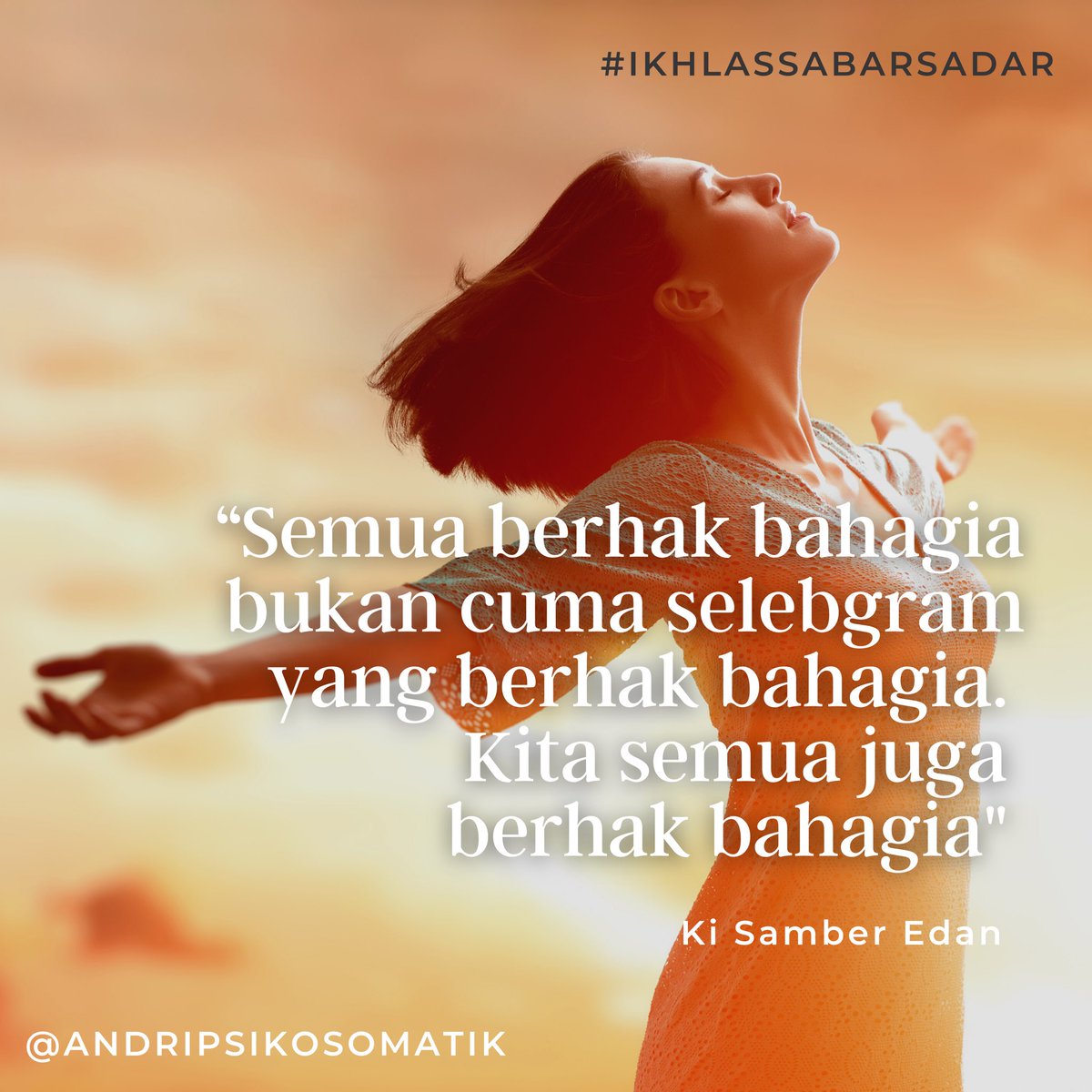 mbahndi's tweet photo. Kita Semua Berhak Bahagia 

Iya kita semua, bukan cuma selebgram aja kok 😁 

#mantrakisamberedan 
#katambahndi https://t.co/DvAbZz1Dsl