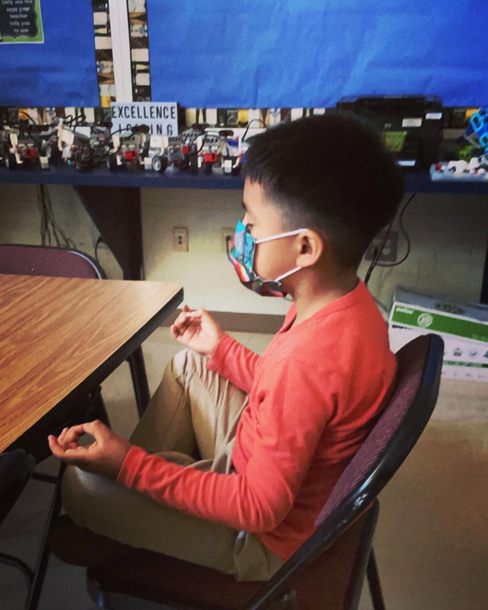 PriceCSRobotics's tweet photo. I may teach #robotics but at @SlaterPBSA we take time 2 practice #mindfullness so our Tiger’s learn #selfcare @PBS_Atlanta @Principal_Kemp @NikkitaDW #greateratSlater #slatermotivator #choosepurpose #chooseslater https://t.co/rDyUYH2Tjn