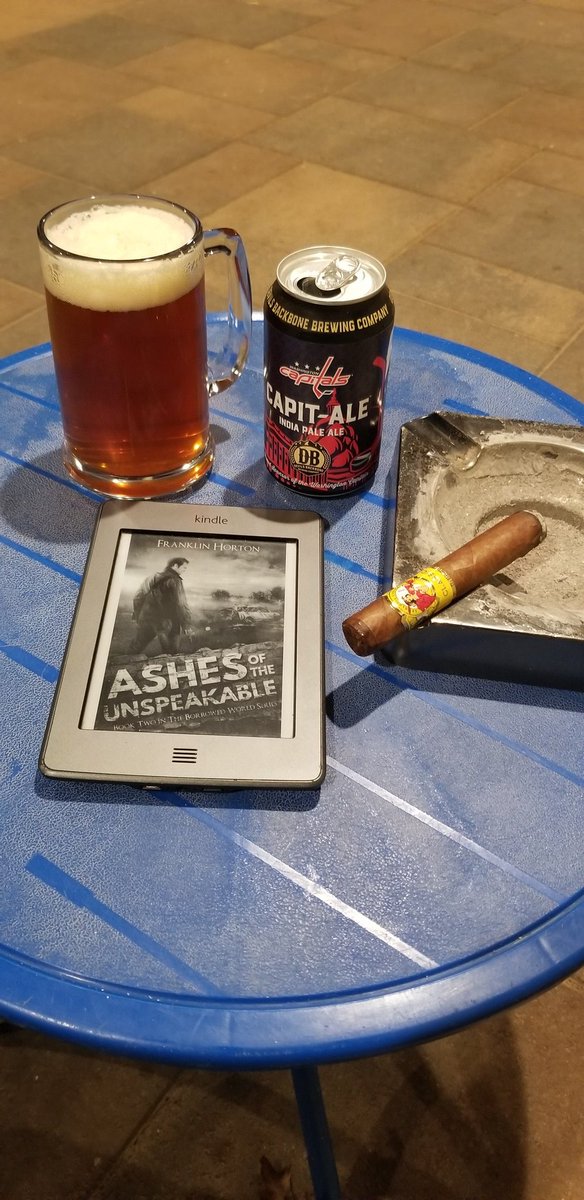 DrewT725's tweet photo. #OnTheBlueTable this evening with; @LaGloriaCubana Classic Wavelle, @dbbrewingco Capit-Ale IPA, and Ashes Of The Unspeakable by Franklin Horton https://t.co/dX4qsEibp6