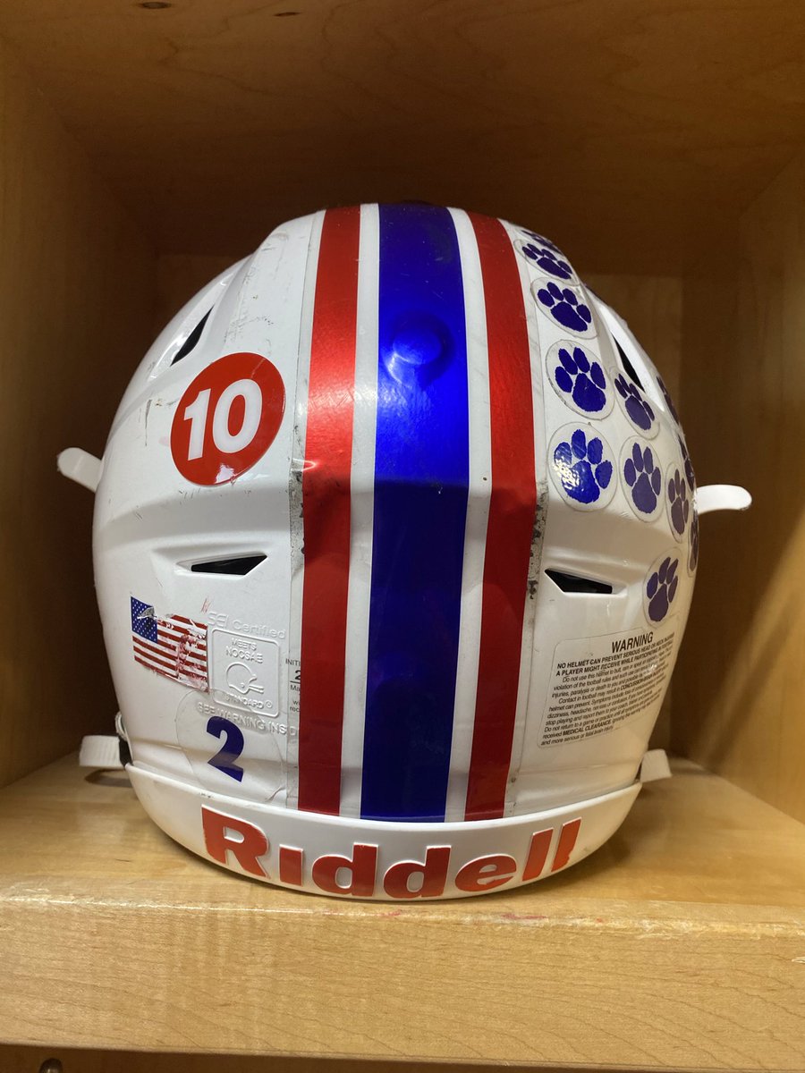 HanoverFTBL's tweet photo. Lexi you will be missed! #Playfor10 @HanoverWBB. 10 sticker will remain on the helmets for the rest of the season. https://t.co/TjpHJrVdwB