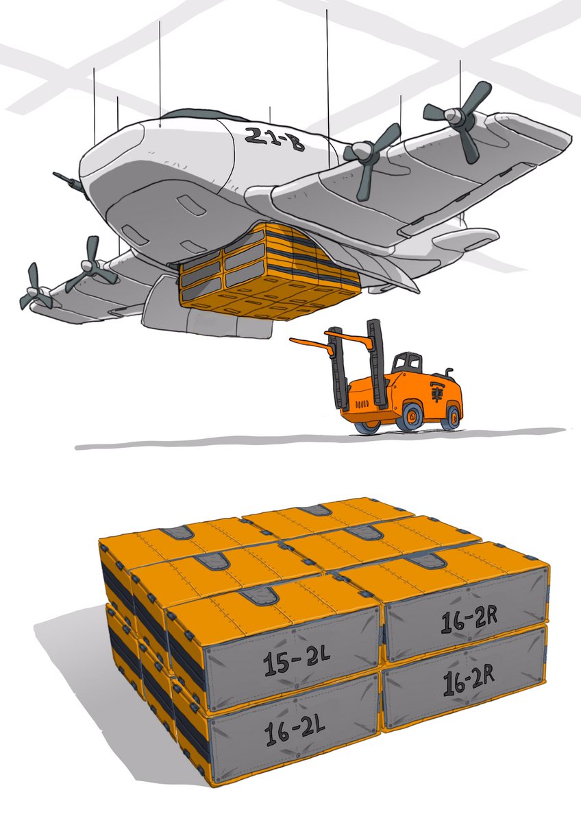 「#メカ #イラスト #illustration 
箱型飛行機 」|がとりんぐ三等兵のイラスト