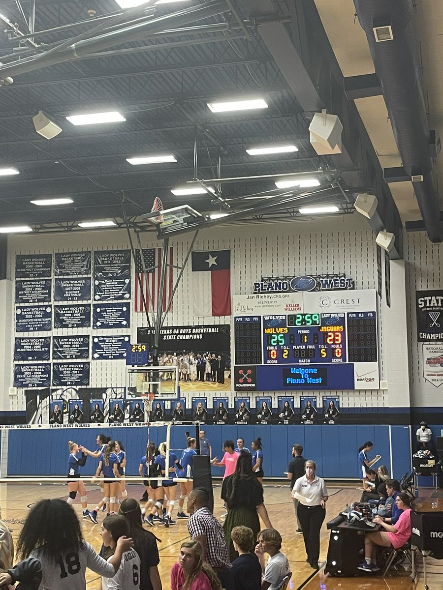 Game one goes to the Wolf Pack! <a href="/planowestvb/">Lady Wolves VB</a> <a href="/PWSHWolves/">Plano West SHS</a>