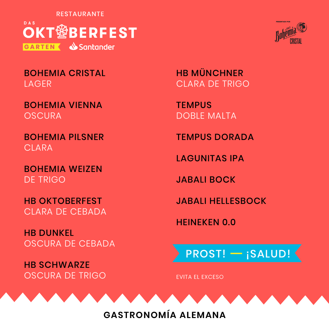 🥨 Amigos, comida y el mejor ambiente 🍻 

Reserva tu mesa en Open Table y disfruta de la gastronomía alemana que #DasOktoberfestCDMX trae para ti
¡Últimos días!

📱 Info. para reservaciónes en nuestra bio