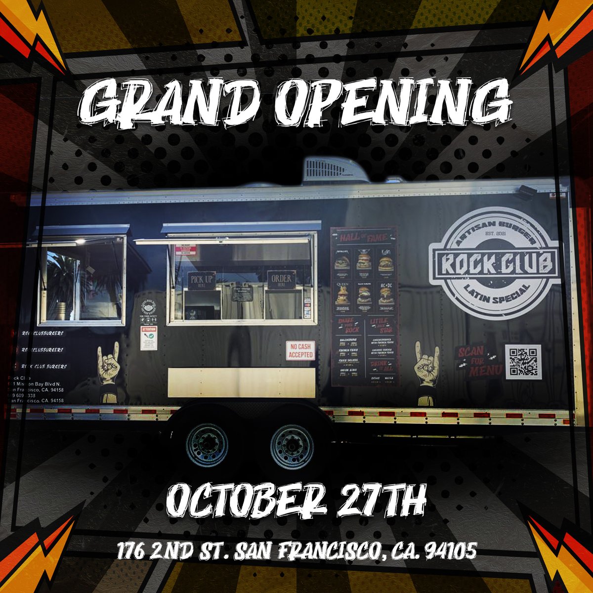 We are happy to announce that Rock Club Burgers will be open next October 27th.

We'll see you at Gasser Garden from 11:00 to 21:00.
🤘'Rock n' Burgers'🤘