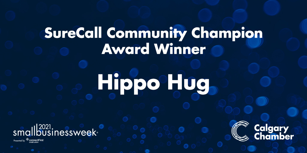 CalgaryChamber's tweet photo. The @SureCallCC Community Champion award goes to @hippohugca! #SBWYYC #SBW2021 https://t.co/AeoXzE40UE