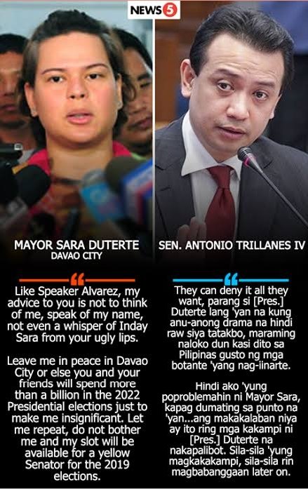 vodka_riley's tweet photo. kalidad ng Presidente MATAPANG AT MATALINO yung
Durog kalaban pag sya na Bumanat.

SARA TO TRILLANES

“Tigas ng mukha mo magsabi pamilya ng mamatay tao at magnanakaw kami pero nagtatago ka sa parliamentary immunity. Pakita mo bayag mo, huwag mo itago ‘yan sa Senado,” https://t.co/9OcyBSzk3R