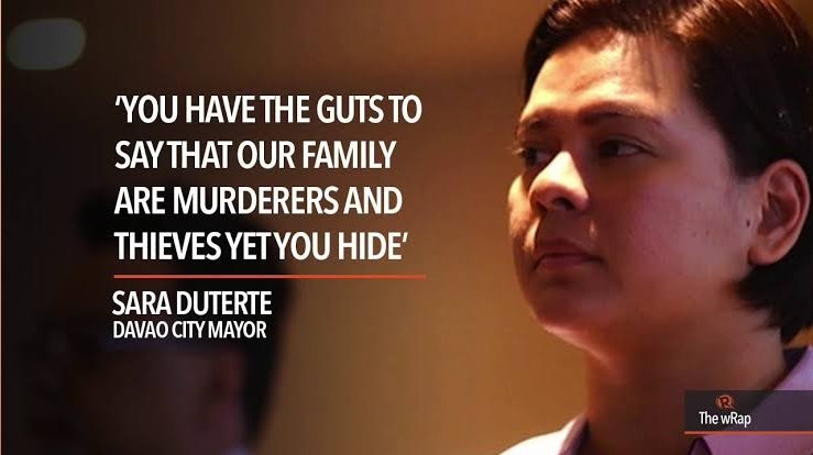vodka_riley's tweet photo. kalidad ng Presidente MATAPANG AT MATALINO yung
Durog kalaban pag sya na Bumanat.

SARA TO TRILLANES

“Tigas ng mukha mo magsabi pamilya ng mamatay tao at magnanakaw kami pero nagtatago ka sa parliamentary immunity. Pakita mo bayag mo, huwag mo itago ‘yan sa Senado,” https://t.co/9OcyBSzk3R