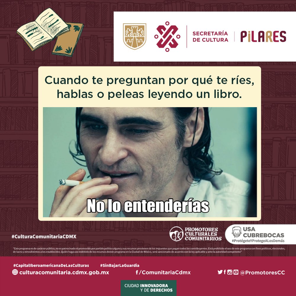 PromotoresCC's tweet photo. 🤗Si no lo entiendes, vente con #PCC a los #LibroClubes en @CdmxPilares, a descubrir el acervo #21ParaEl21 del @FCEMexico y de la comunidad, agarremos en conjunto el gusto por reírnos y hablar con la lectura.
@CulturaCiudadMx
#CulturaComunitariaCDMX
#CiudadDeDerechos https://t.co/d5cLmJtTFy