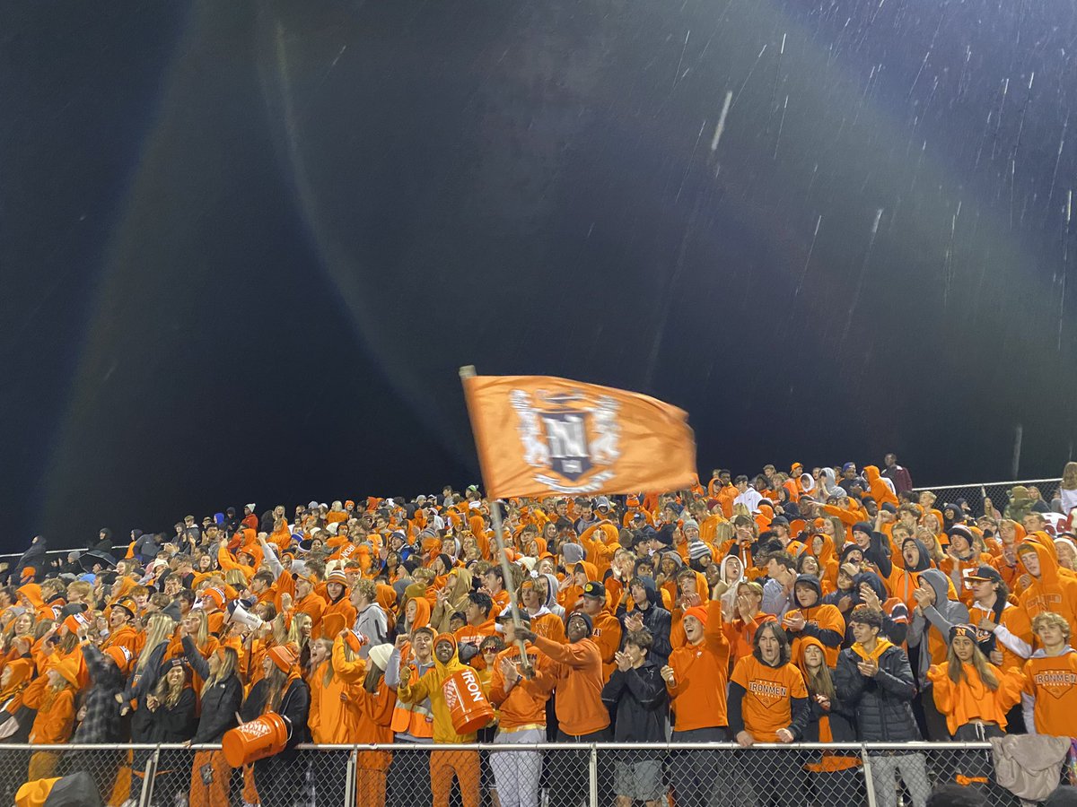 nchsironmen's tweet photo. You know you have the best student section when they blow away the competition on the road! @iron_invasion #EastSideBeastSide https://t.co/XBSfbOockH