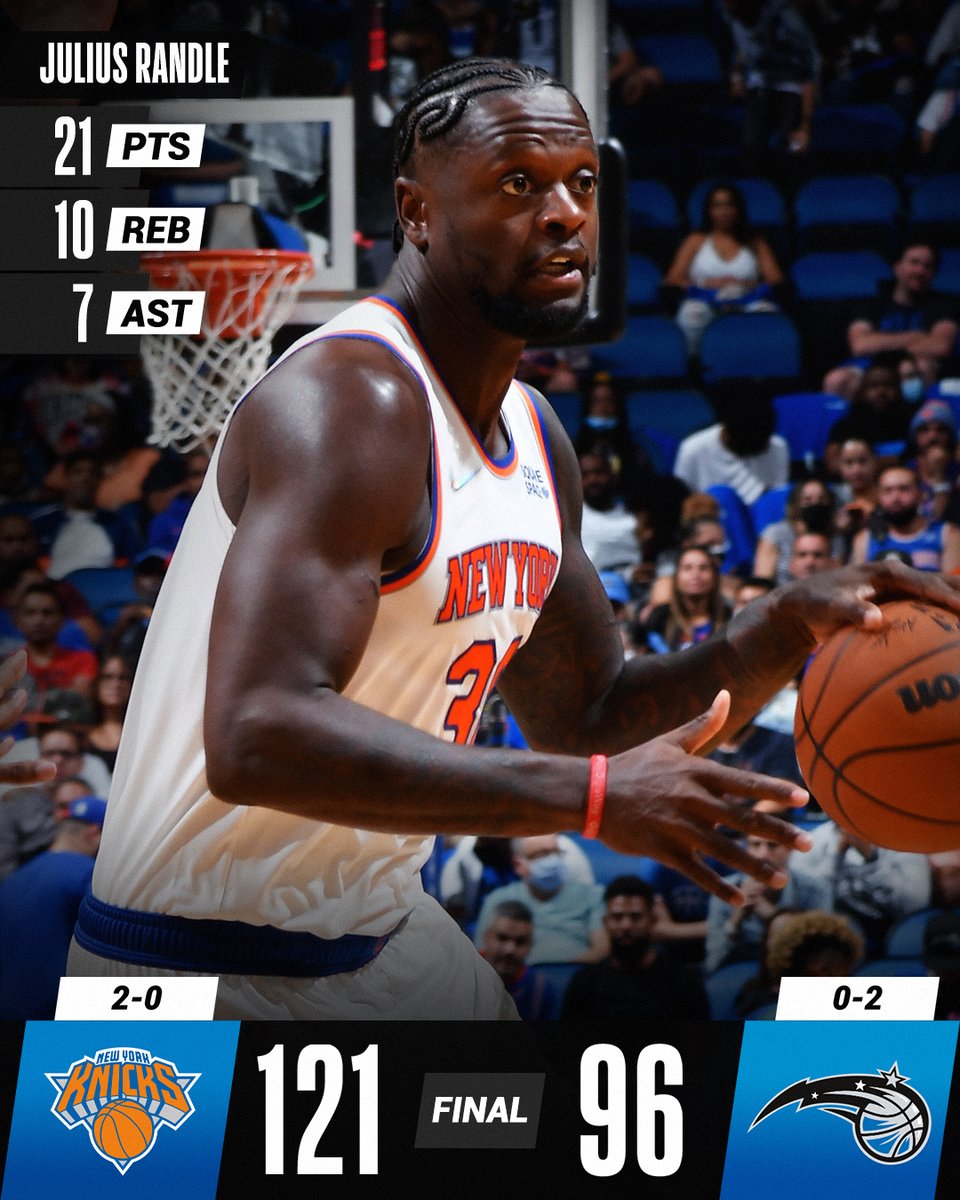 Julius Randle and the @nyknicks move to 2-0 with a road W! #KiaTipOff21 

Evan Fournier: 18 PTS