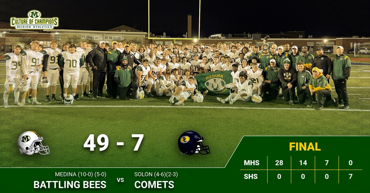 10-0!  Undefeated!!  GCC Champions!!! #MoreToCome #SecondSeason #WeRMedina