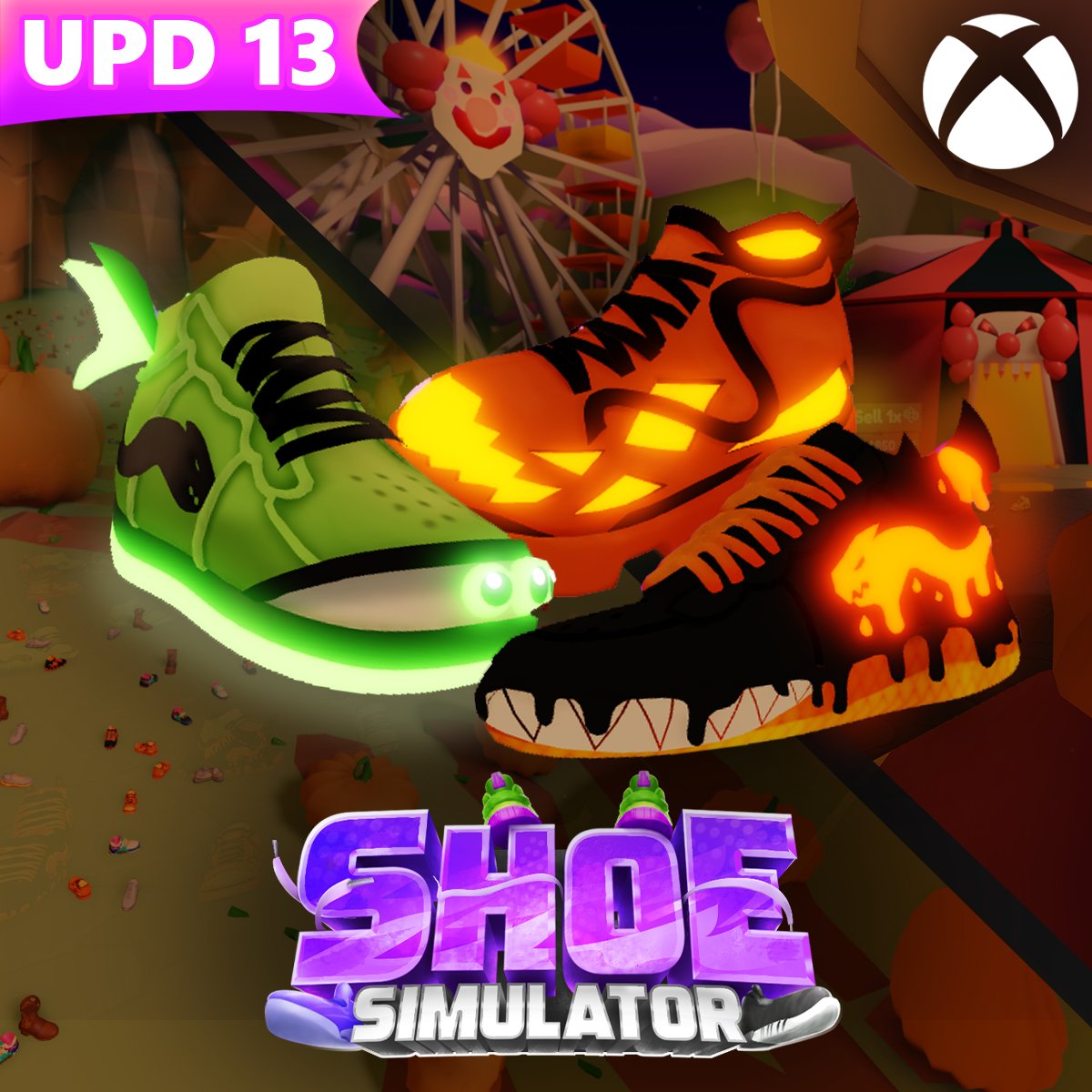 RBLXcrackop's tweet photo. Update 13 (The Halloween update 😎🎃👻) is out now for #ShoeSimulator!!! We've been working really hard on this one 😩 

Update includes:
👻Whole game is now HALLOWEEN themed 
🎃2 new Halloween areas
🦇3 new shoes (Best+Limited time+Limited amount!)
🕷️new lace
[new code in desc] https://t.co/S22iiAXLaA
