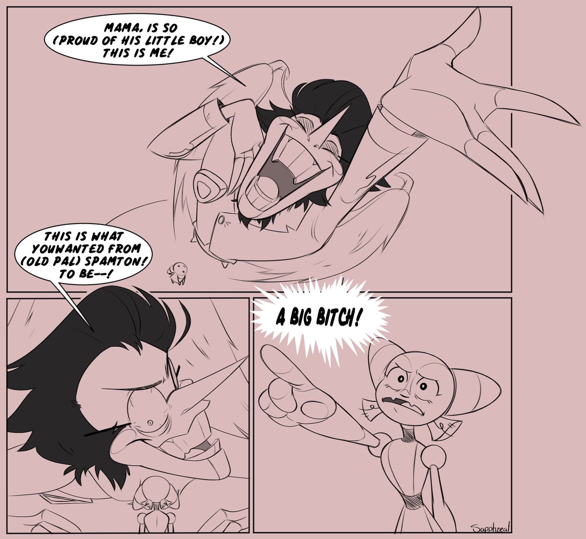 SapphzeaI's tweet photo. Something short and dumb. (Spoilers)
#DeltaruneChapter2 #spamton #deltaruneoc https://t.co/ogpCqo6lIS